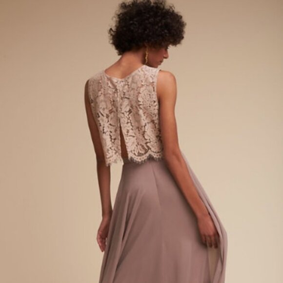 BHLDN Jenny Yoo Cleo Lace Shell Overlay Top NWOT - Picture 3 of 16